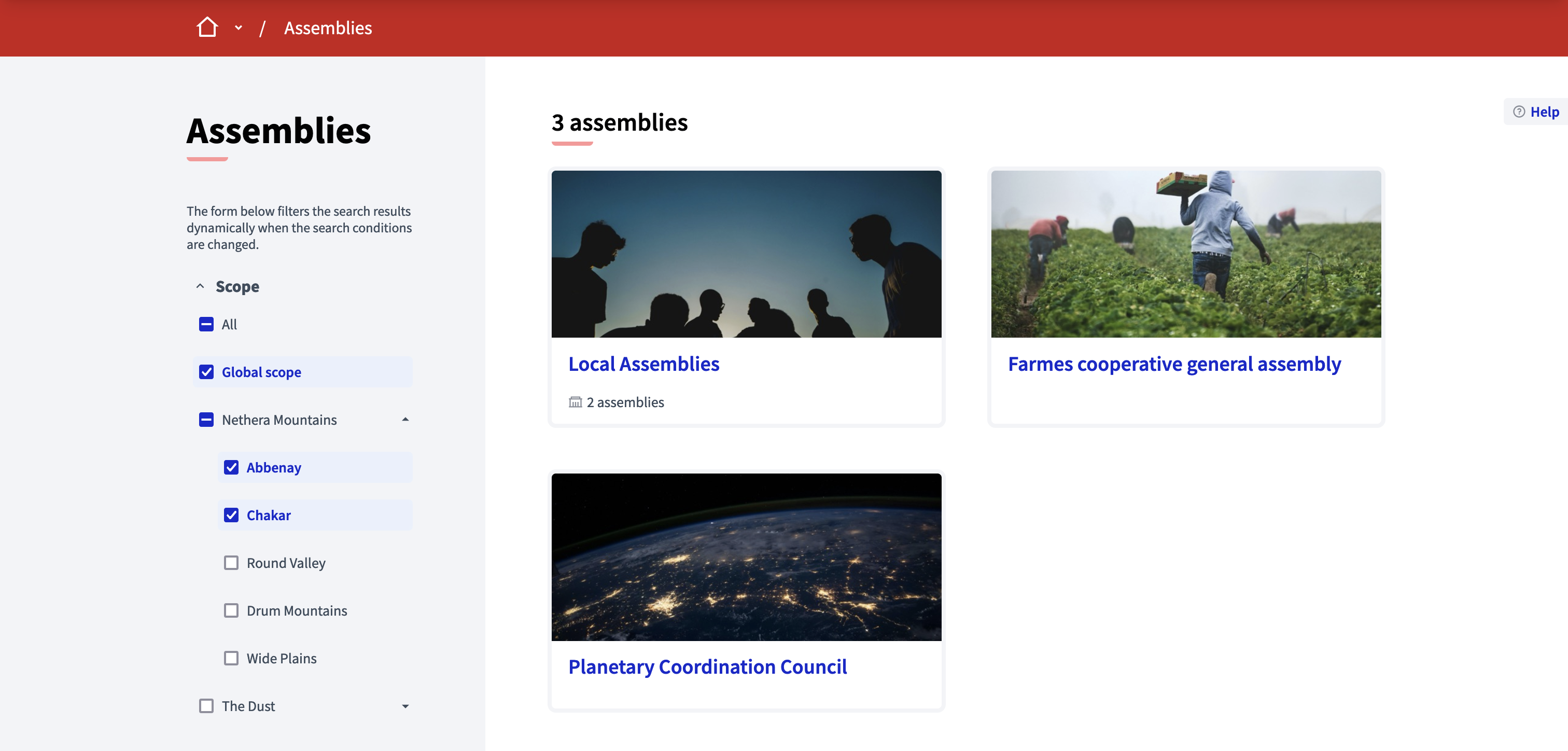 Assemblies scopes filtering